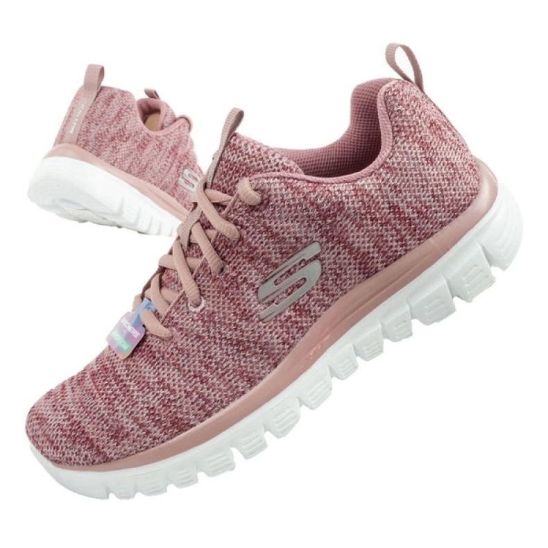 Skechers kengät siro kierretty omaisuus 12614/mve vaaleanpunainen 1