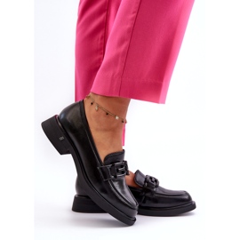 Vinceza Naisten nahkaiset leipot koristeella musta 3