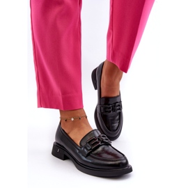 Vinceza Naisten nahkaiset leipot koristeella musta 1