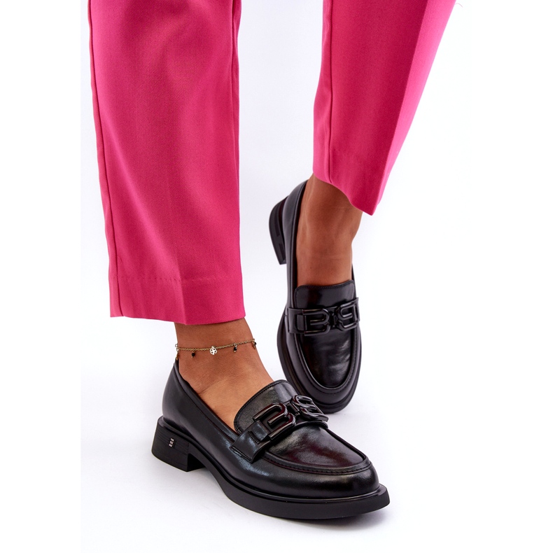 Vinceza Naisten nahkaiset leipot koristeella musta 1