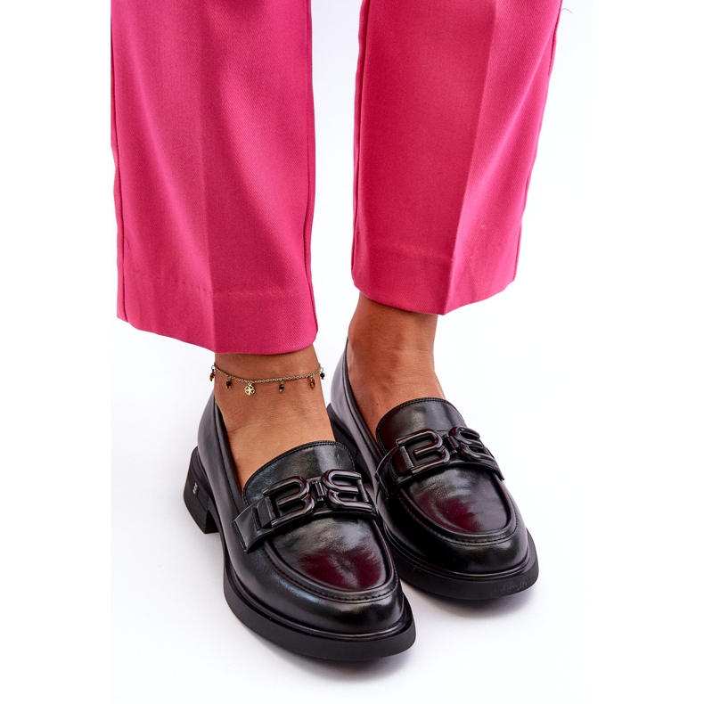 Vinceza Naisten nahkaiset leipot koristeella musta 2