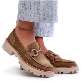 S.Barski Naisten mokkokkasiinit koristeella tw117 oliivilla vihreä 6