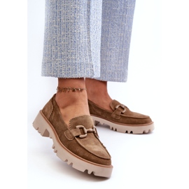 S.Barski Naisten mokkokkasiinit koristeella tw117 oliivilla vihreä 2