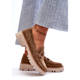 S.Barski Naisten mokkokkasiinit koristeella tw117 oliivilla vihreä 4