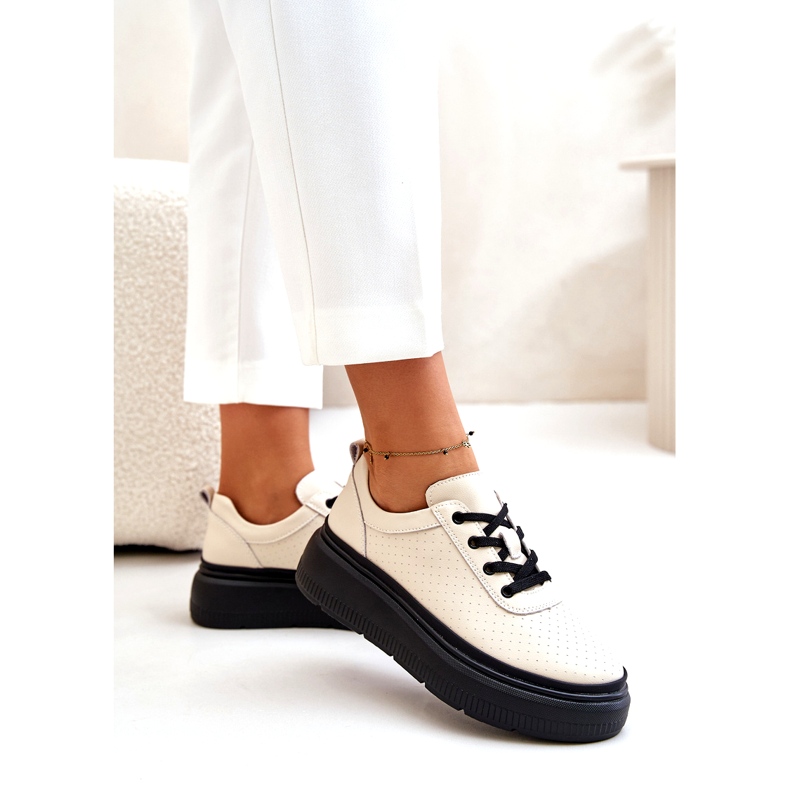 Naisten urheilukengät laiturilla luonnonahka beige 41470 Vinceza 1