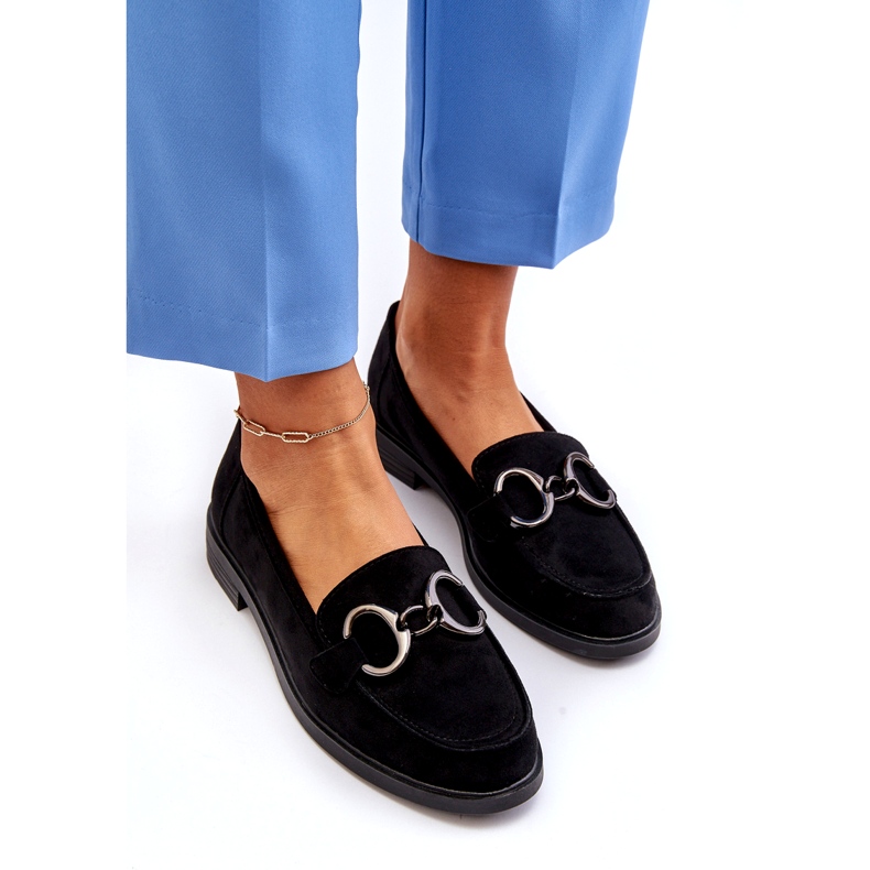 Vinceza Naisten mokkanahkaiset koristeella musta nahka 3