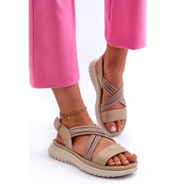 Evento Kevyet naisten mukavat beige -sandaalit 2