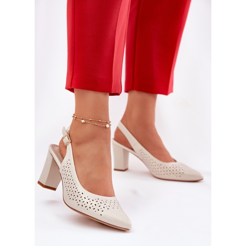 Sergio Leone SK163 Pearl Post -sandaalit, joissa on terävät varpaat beige 2