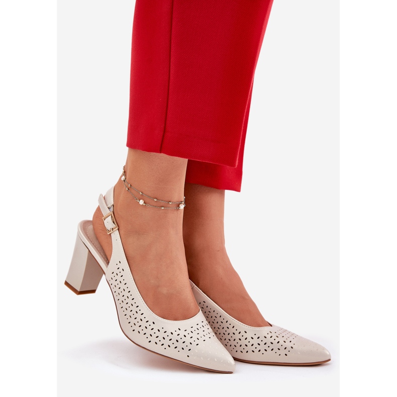 Sergio Leone SK163 Pearl Post -sandaalit, joissa on terävät varpaat beige 1