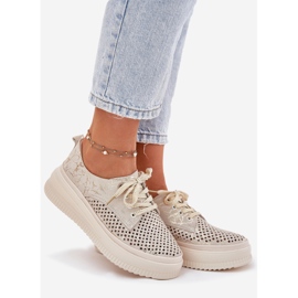 Naisten avoimien kengät Artiker 56C2108 Beige-Gold Platform 1