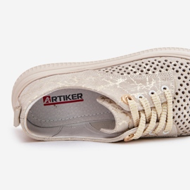 Naisten avoimien kengät Artiker 56C2108 Beige-Gold Platform 2