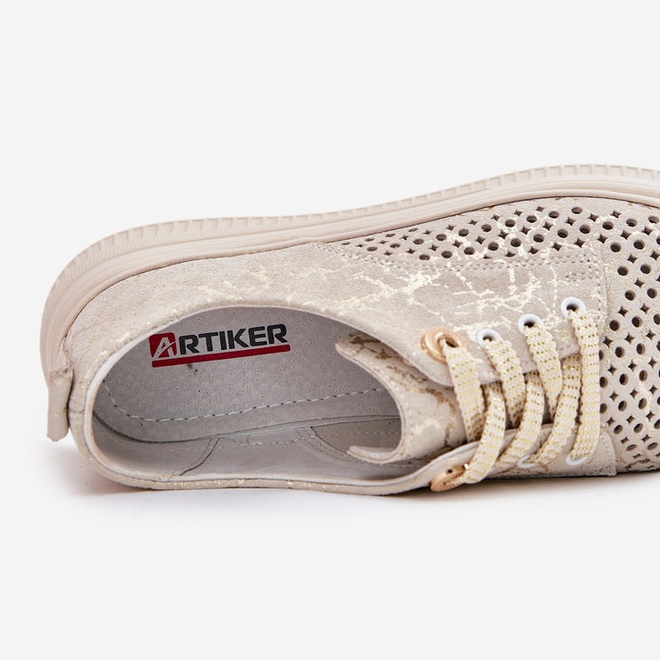 Naisten avoimien kengät Artiker 56C2108 Beige-Gold Platform 2