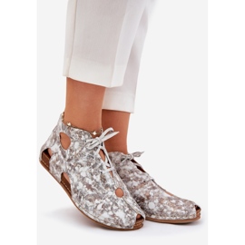 Kuvioitu nahka Maciejka Boots 03426-46 Valkoinen ja beige 1