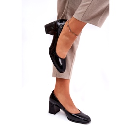 Nahkainen lakattu naisten pumput Vinceza 91130: lla Black Post musta 2