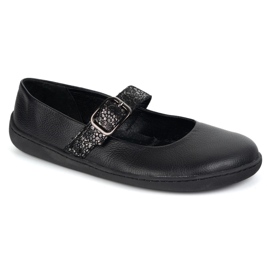 Paljain jaloin naisten balleriinit Olivier 1770polon nahkaiset kengät mustalla solkilla 1