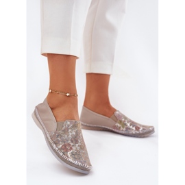 Kuvioitu nahkaballeriinit Maciejka T3512-73 beige 2