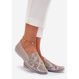 Kuvioitu nahkaballeriinit Maciejka T3512-73 beige 1