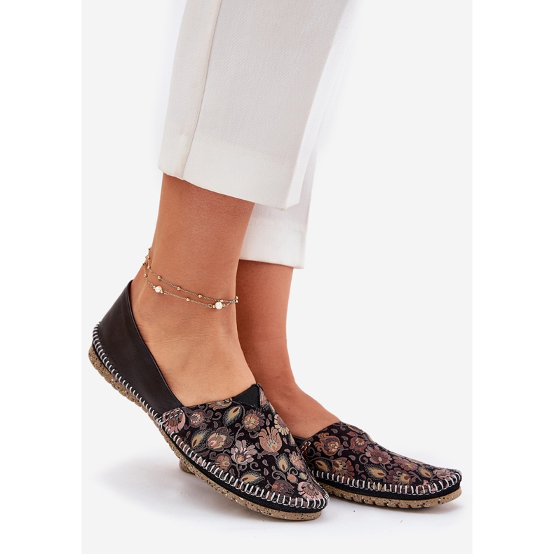 Nahkakuvioiset balleriinit Maciejka T1929-71 musta 1