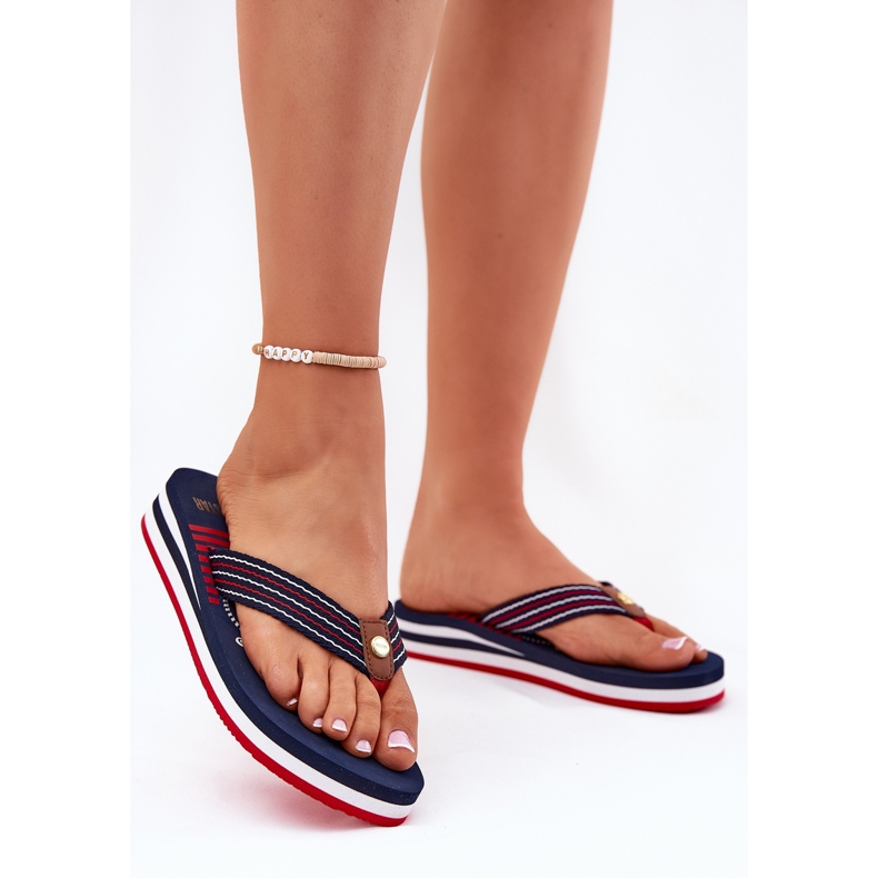 Naisten flip -Flops Flip -Flops Wedge Big Star RR274A126 Navy Blue sininen 2
