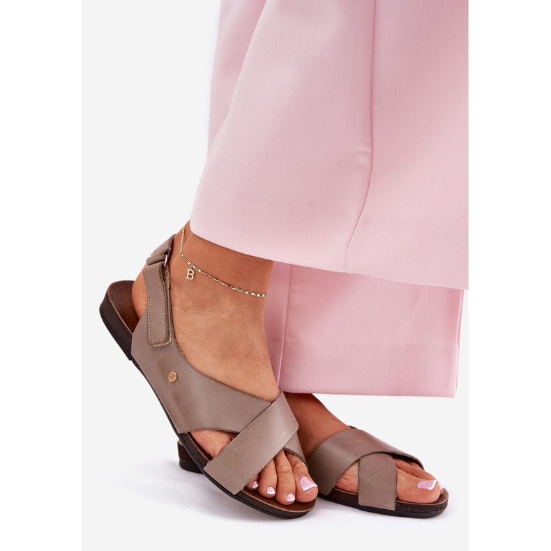 Wevie -sandaalit Zazoo 40141 tumma beige 1