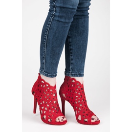 Vices Harjatut sandaalit vetoketjulla punainen 1