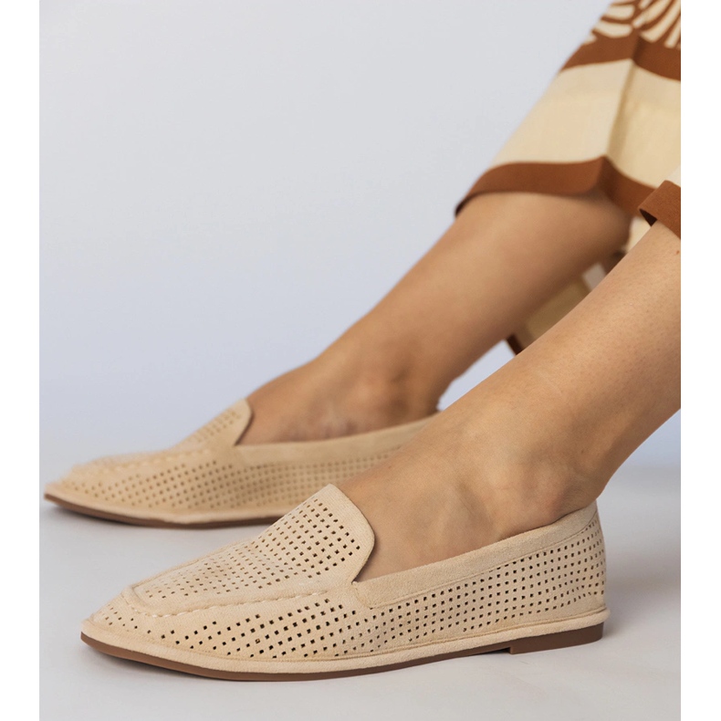 Beige Openwork Leafers from Ekozamszu 2