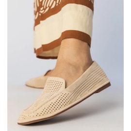 Beige Openwork Leafers from Ekozamszu 4