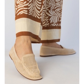 Beige Openwork Leafers from Ekozamszu 5