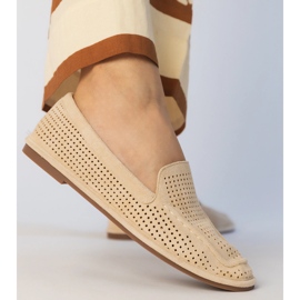Beige Openwork Leafers from Ekozamszu 6