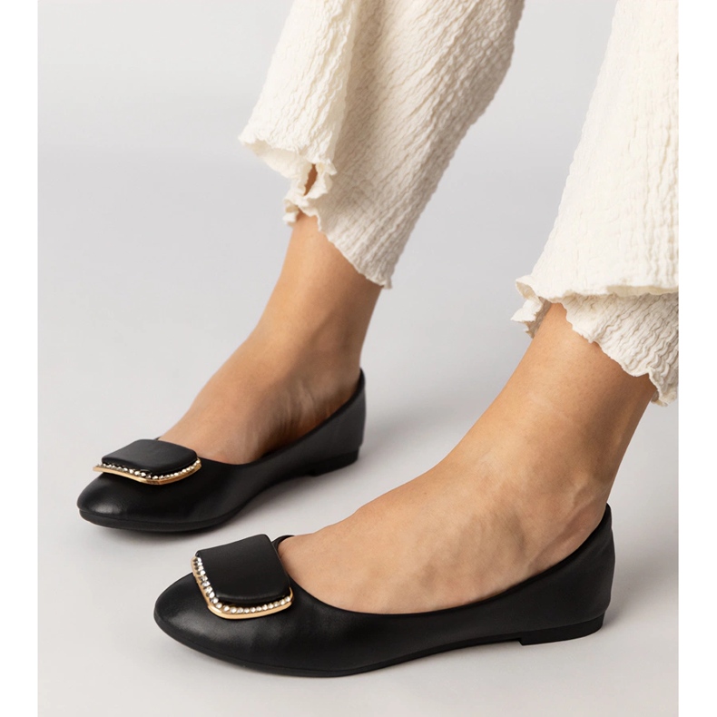 Mustat naisten balleriinit zirkonilla 1