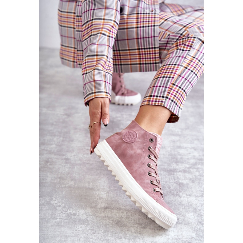 Big Star Naisten isot tähden lenkkarit High eristetty vaaleanpunainen EE274113 1