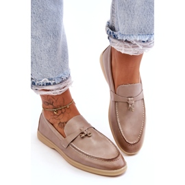 Naisten harmaa nahka beige 1