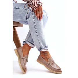 Naisten harmaa nahka beige 3