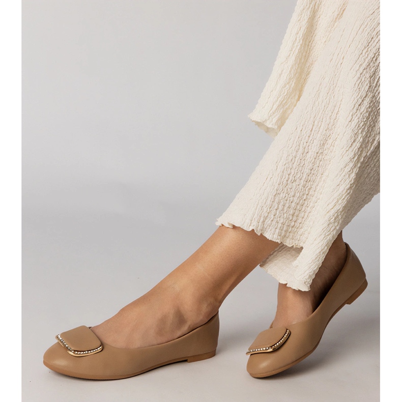 Ruskeat naisten balleriinit zirkonilla 2