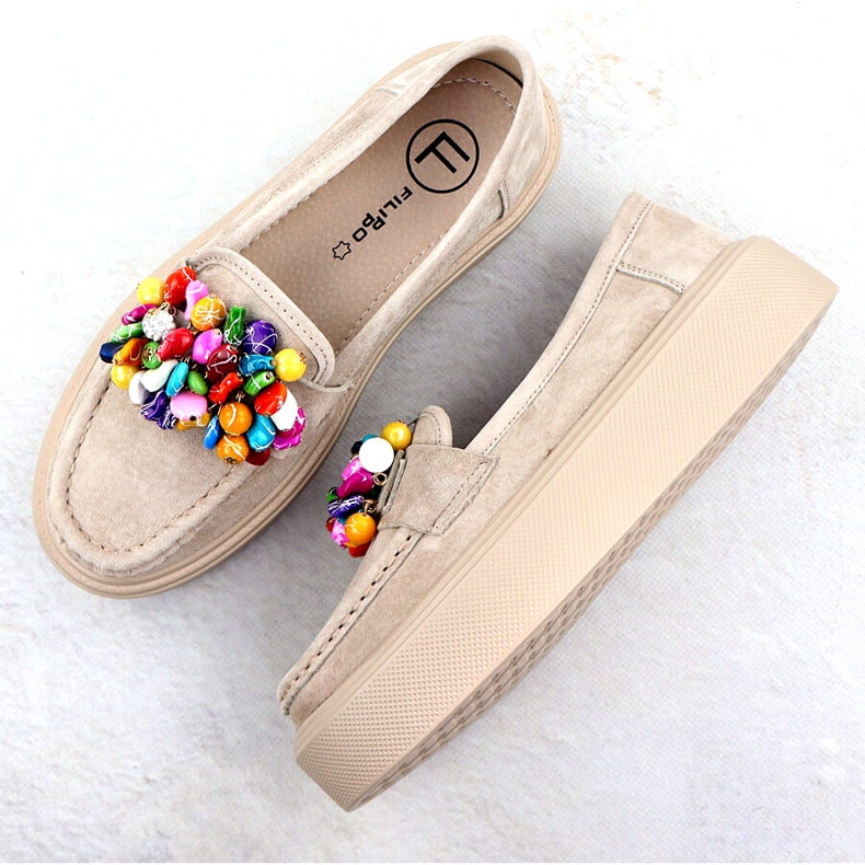 Nahkapäät lavalla beige beige filippo dp6765 4