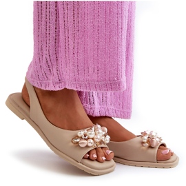 Naisten sandaalit koristeilla S.Barski KV27-004 Beige 4