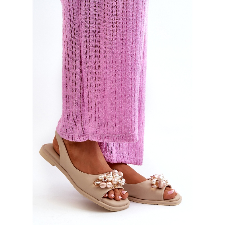 Naisten sandaalit koristeilla S.Barski KV27-004 Beige 1