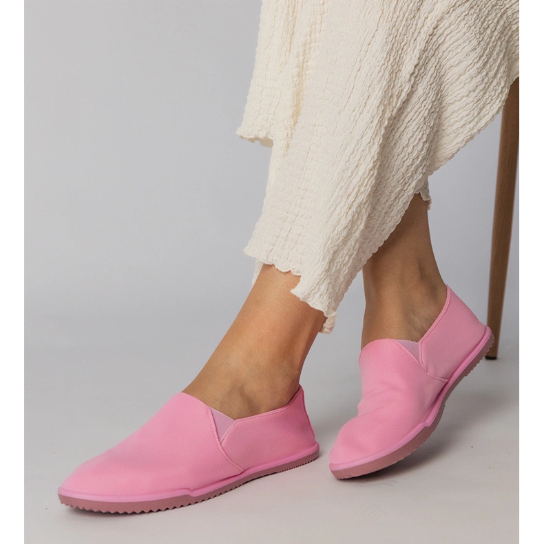 Vaaleanpunaiset naisten liukumisen lenkkarit vaaleanpunainen 2