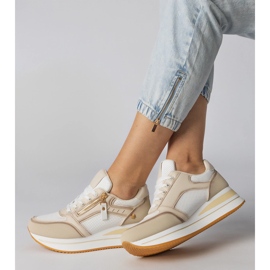 Beige Sports -lenkkarit koristeltu liukusäätimellä 2