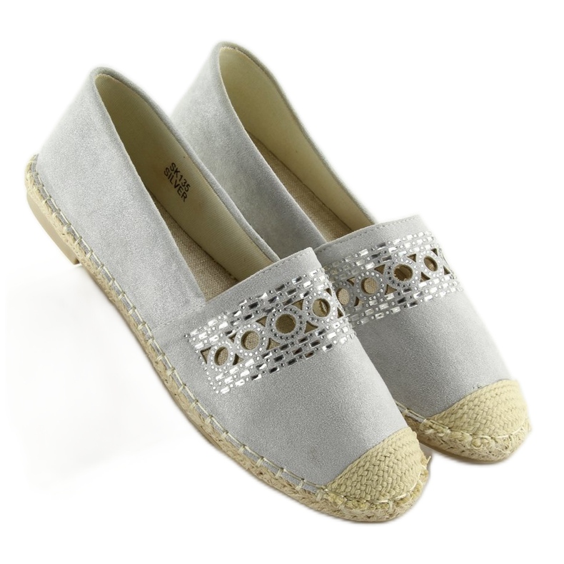 Harmaa naisten espadrillit SK135 Silver 1