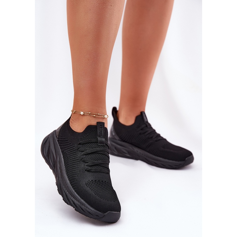 Slukkivat kevyet naisten urheilukengät Big Star RR274A132 Hi-Polish System Black System musta 2