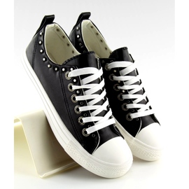 Mustat SM-2738 Mustat naisten lenkkarit nappeilla 1