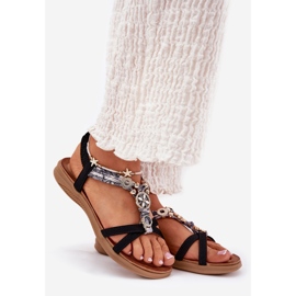 Litteät naisten sandaalit Artiker 54c1334 mustalla koristeella 1