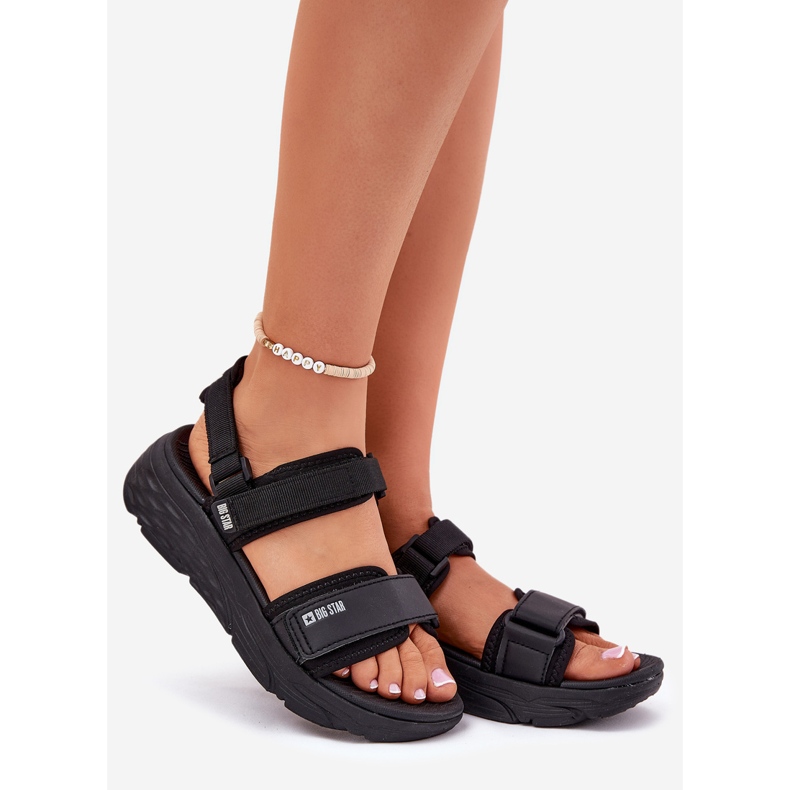Naisten urheilusandaalit Big Star RR274A077 Black Platformissa musta 1