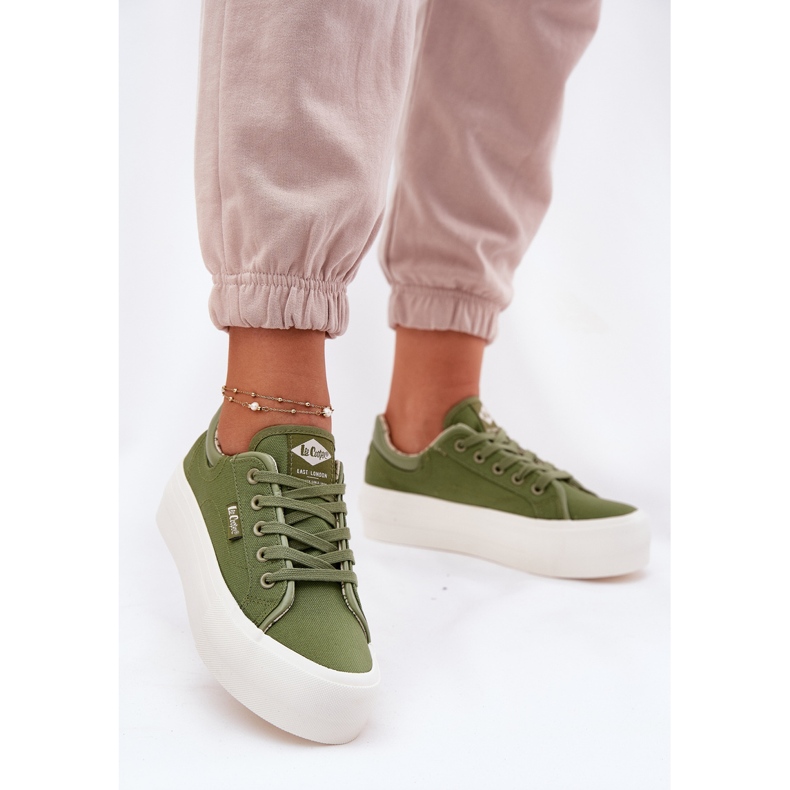 Naisten lenkkarit alustalla Lee Cooper LCW-25-31-3449L Green vihreä 2