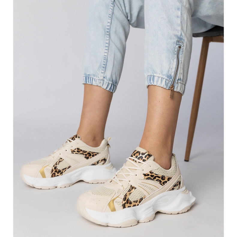 Panther Sports Sneakers massiivisella pohjalla beige 1