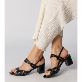 Naisten mustat korkokengät sandaalit 2