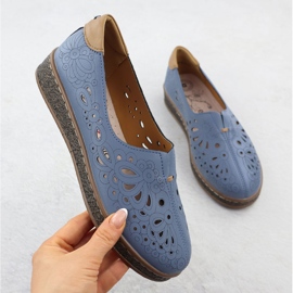 Avointyöt Naisten nahkakengät merivoimien sinisellä Evento 7007 -korkeudella sininen 1