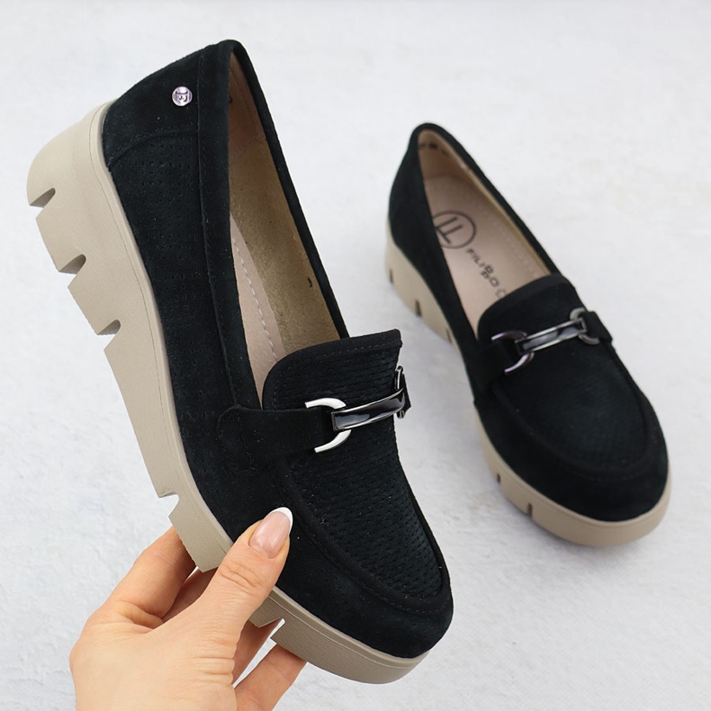 Naisten nahkakengät häät musta Filippo 7002 1