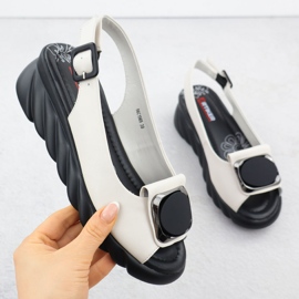 Naisten nahkaiset sandaalit kiilavoide Artiker 56c1565 kermainen 1